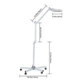 Opard Magnifying Lamp LED Floor Lamp with Magnifying Glass Light Clamp Stand Adjustable Arm for Reading, Close Work, Dental, Beauty